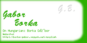 gabor borka business card